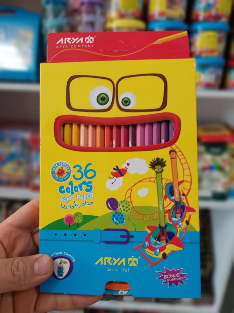 مداد رنگی 36 رنگ شرکت آریا